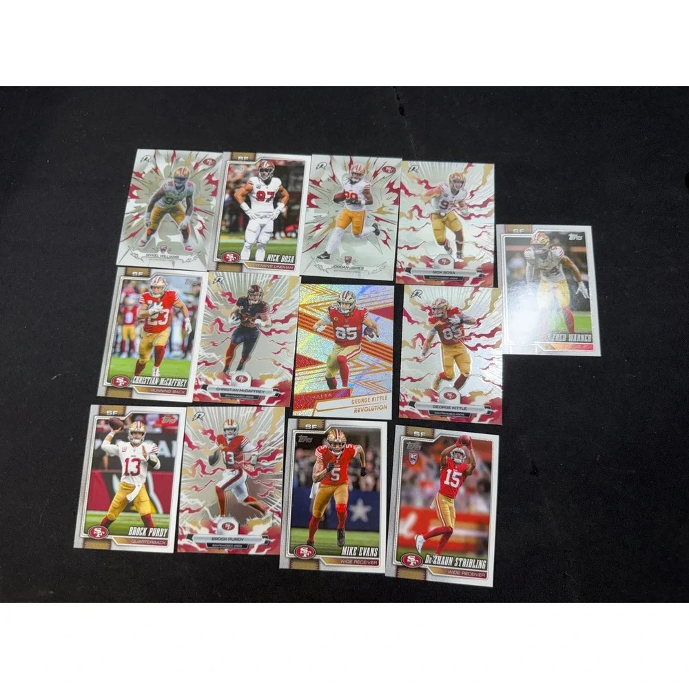 San Francisco 49ers Card Lot (13 Cards) - Brock Purdy, McCaffrey, Kittle, Bosa